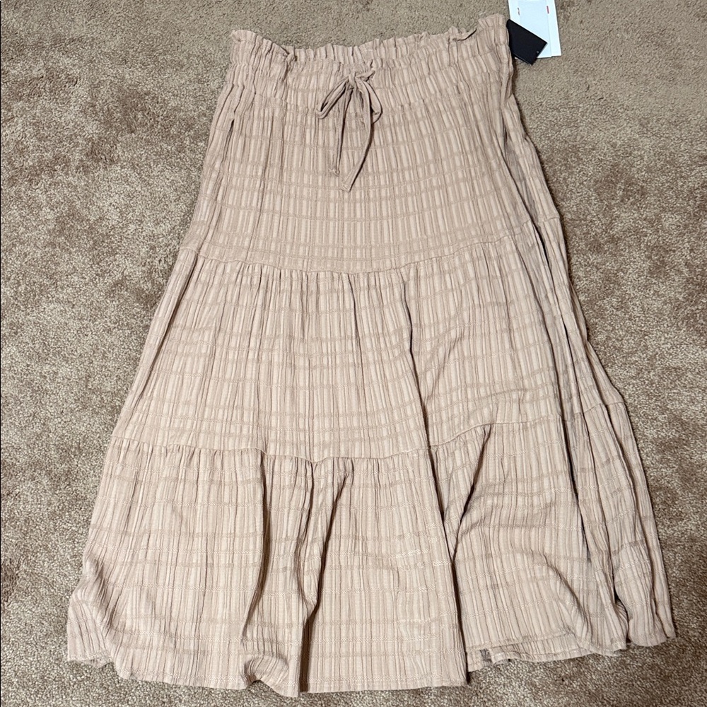 Celebrity Pink Tan Midi Skirt